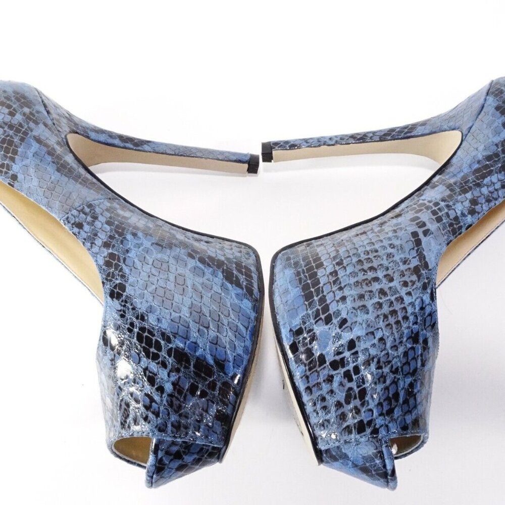 🚨Enzo Angiolini Blue Snakeskin Platform Heel Shoes EATANEN  Sz 6.5 M - Picture 4 of 13